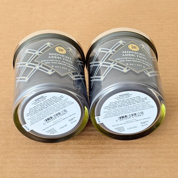 2 X Bath & Body Works Midnight Addiction Soy Wax Blend Single Wick Candle 8 oz - Picture 7 of 9